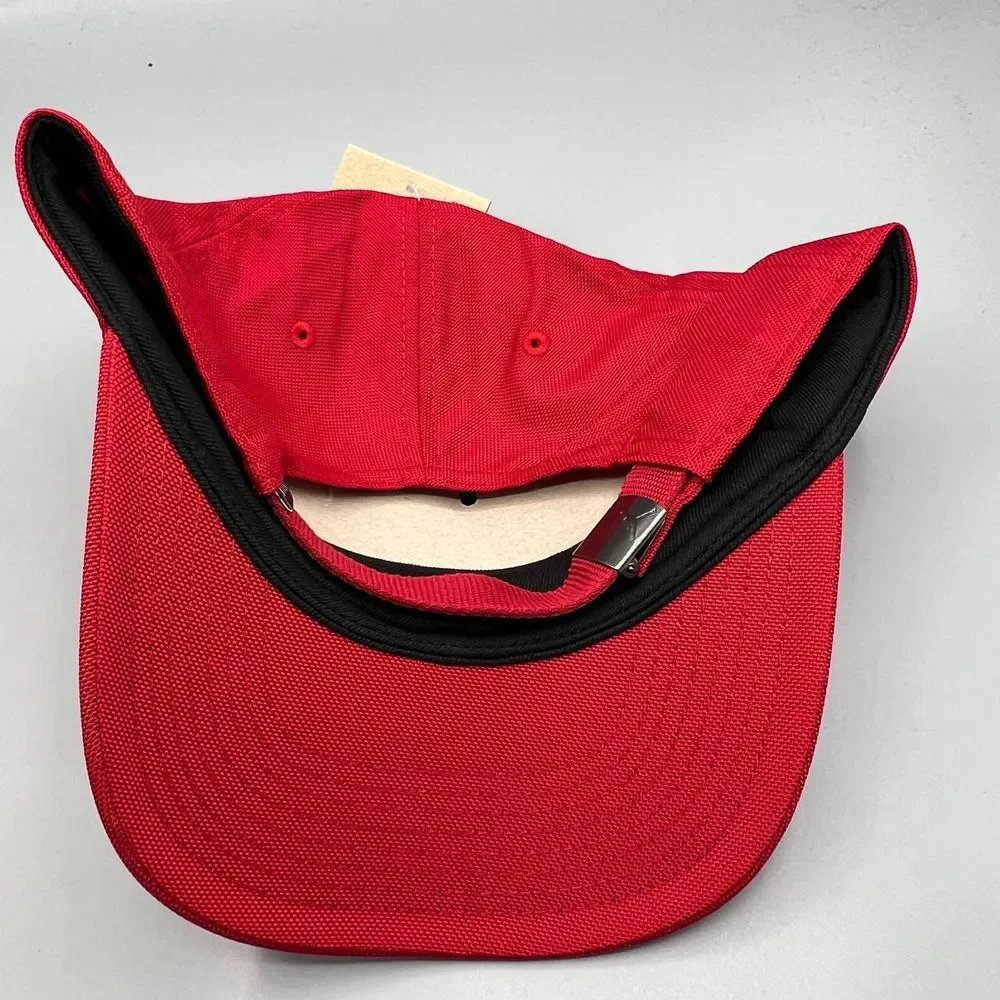 Air Jordan Hat Men M-L Red Metal Logo‎ Jumpman Strap Back Cap New